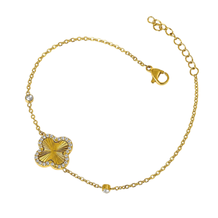 Bratara Golden Clover Van Luxe Placata cu Aur 18K