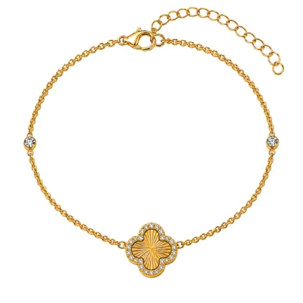 Brățară trifoi Golden Clover Van Luxe placată cu aur 18K