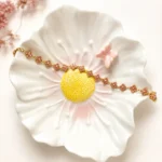 Brățară florală reglabilă din oțel inoxidabil placată cu Aur 18K PVD