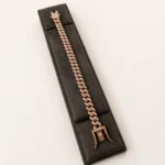 Brățară statement Cuban Rose Gold 18 cm cu închidere tip box clasp