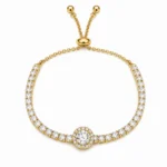 Brățară Geometric Diamond Gold cu zirconiu alb