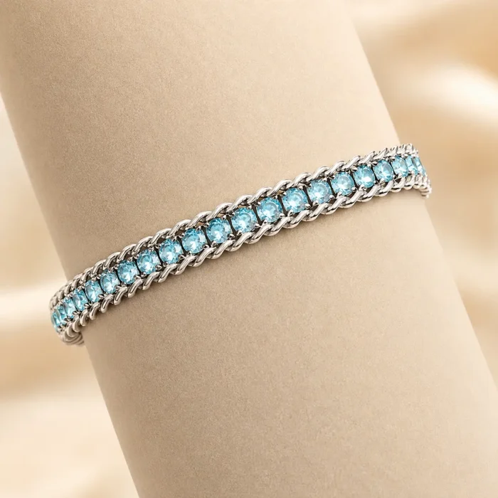 Brățară Tennis Blue Crystal Silver - imagine 3