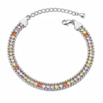 Brățară Tennis Colorful Zircon Silver cu pietre colorate