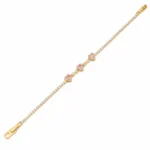 Brățară Tennis Pink Hearts Gold placată cu Aur - imagine 4