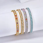 Brățări tennis cu pietre zirconiu colorate