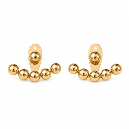 Cercei Geometric Ball Gold din oțel inoxidabil placați cu Aur 18K