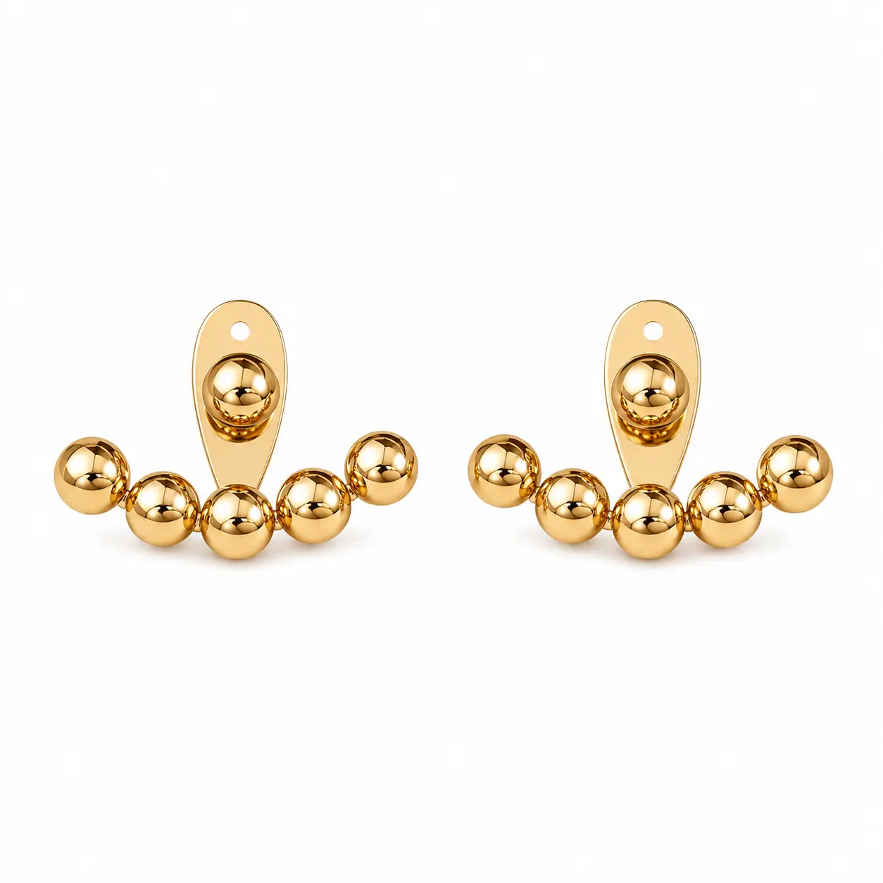 Cercei Geometric Ball Gold din oțel inoxidabil placați cu Aur 18K