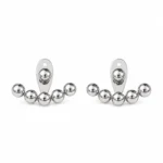 Cercei Geometric Ball Silver din oțel inoxidabil