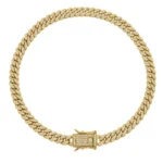 Colier statement auriu cu zale Cuban și cristale rhinestone