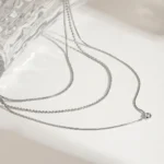 Colier layered reglabil 45-50 cm cu finisaj silver