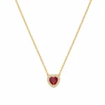 Colier Red Heart Gold placat cu Aur 18K
