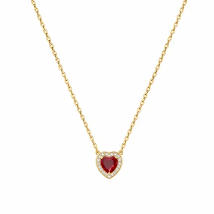 Colier Red Heart Gold placat cu Aur 18K