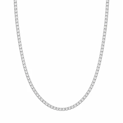 Colier Tennis Silver 4mm cu zirconiu cubic din otel inoxidabil