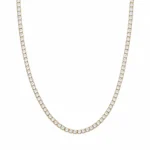 Colier Tennis Gold cu zirconiu cubic din oțel inoxidabil placat cu Aur 18K