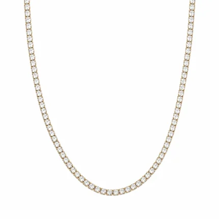 Colier Tennis Gold cu zirconiu cubic din oțel inoxidabil placat cu Aur 18K