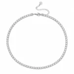 Colier Tennis Silver 4 mm cu lungime reglabilă 40-45 cm