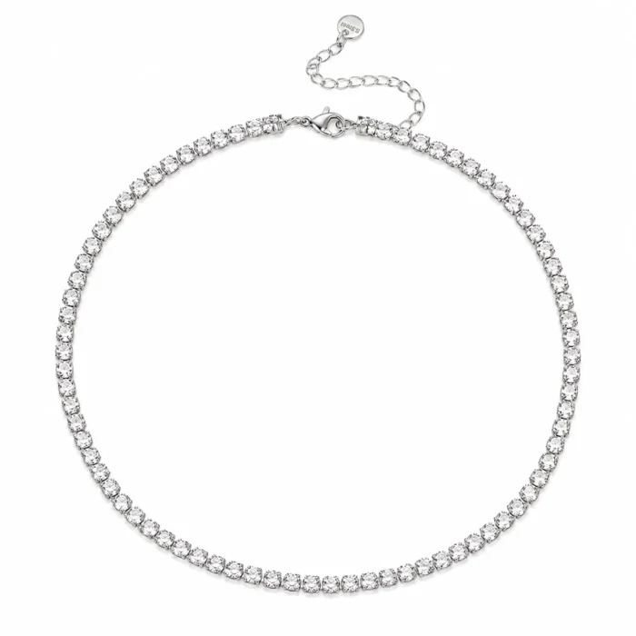 Colier Tennis Silver 4 mm cu lungime reglabilă 40-45 cm