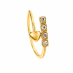 Inel ajustabil Golden White Zirconium placat cu Aur 18K