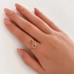 Inel Heart Glow Gold placat cu Aur - imagine 2