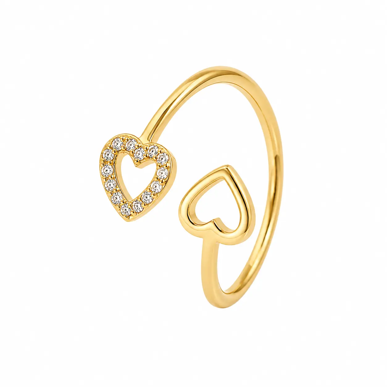 Inel Heart Glow Gold placat cu Aur 16K