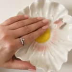Inel argintiu reglabil pentru femei cu zirconiu alb