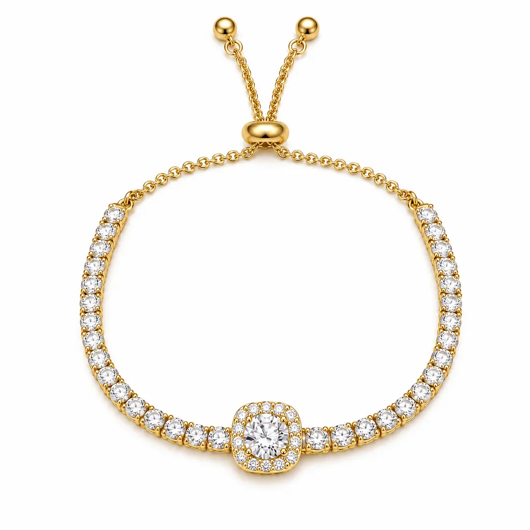Brățară Geometric Diamond Gold cu zirconiu