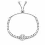 Brățară tennis argintie Geometric Diamond cu zirconiu pentru femei