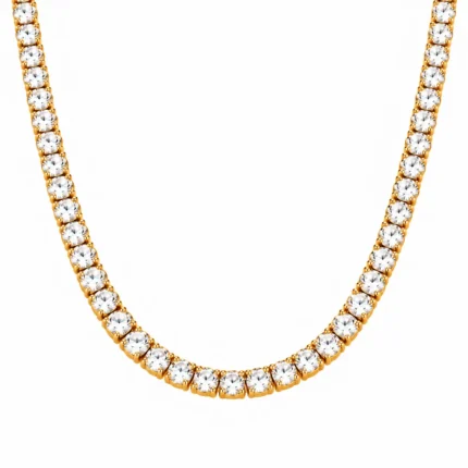 Colier Tennis Gold 4mm din oțel inoxidabil placat cu Aur 18K