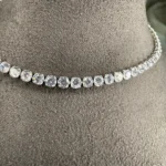 Set bijuterii Silver cu colier și brățară Tennis cu pietre albe de 4 mm