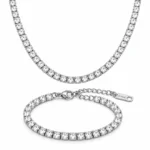 Set Tennis Silver 4mm format din colier și brățară argintie